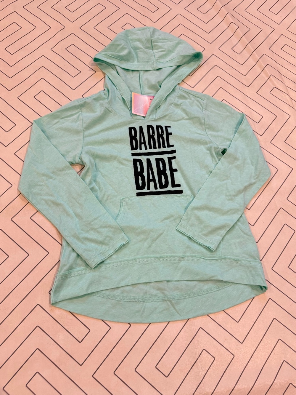 NWT Covet Dance Clothing Barre Babe Mint Green Hoodie Top